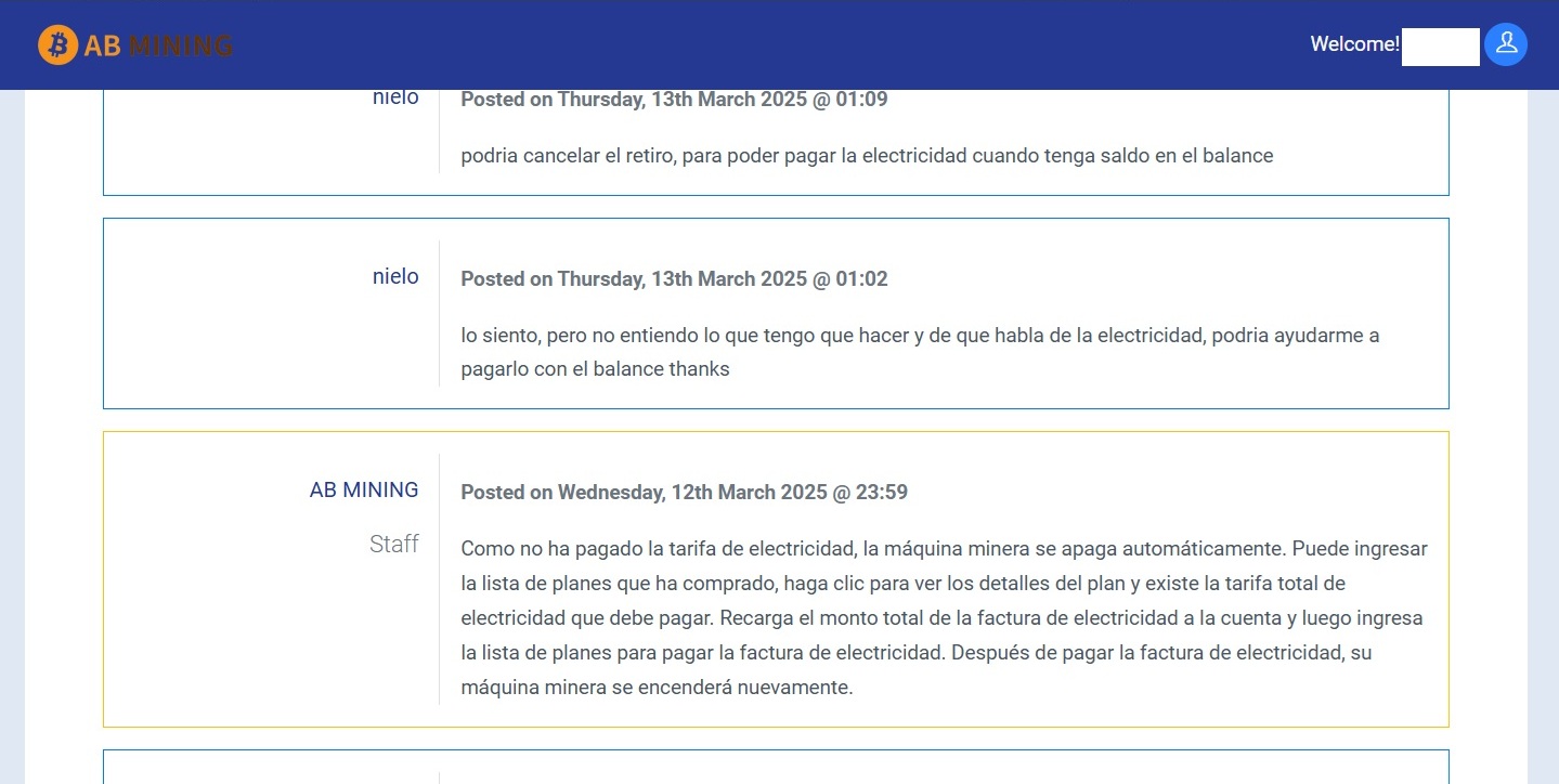 Conversación sobre retiro bloqueado